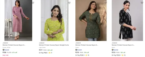 Image of Jsimar Women's Kurtas upto 83% Discount