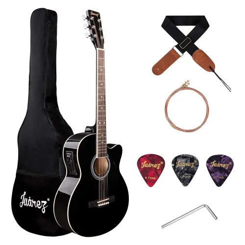 Image of Juarez 39inch Semi-Acoustic Guitar Kit Black