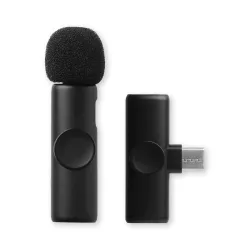 Juarez K11 Wireless Microphone All-in-One 3-Port Mini Lavalier Mic – 2.4G Wireless, 20m Range, 1-Drag-1 Clip-On Lapel Mic for Smartphone, Camera, Vlogging, YouTube, Interviews & Content Crea...