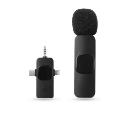 Juarez K15 Wireless Microphone All-in-One 3-Port Mini Lavalier Mic