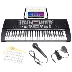 JUAREZ Octavé JRK661 61-Key Keyboard Piano with Mic & LED Display