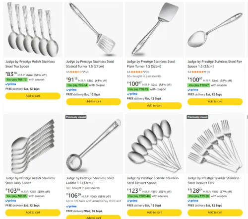 Image of Judge By Prestige Steel Spoons Starting ₹83