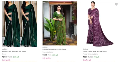Image of jufilox Women's Saree upto 84% discount 