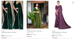 jufilox Women's Saree upto 84% discount