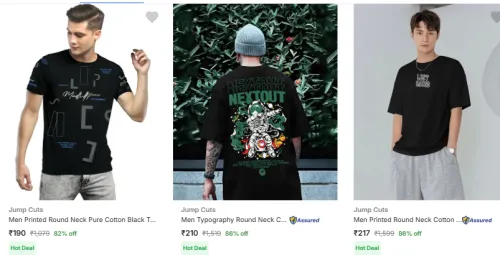 Image of Jump Cuts Men's T Shirts Starting at ₹190