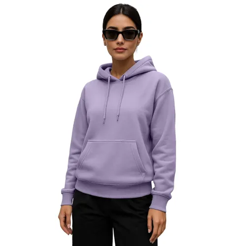 Image of JUNEBERRY® Cotton Spun Casual Solid Women Stylish Hoodie 