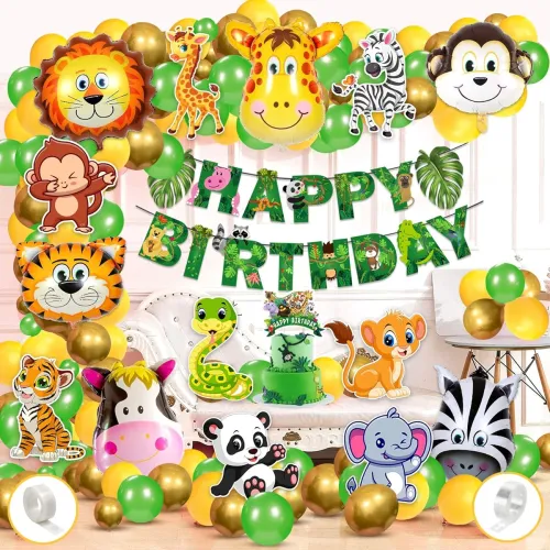 Image of Jungle Safari Birthday Decoration Kids,Animal Birthday Party Decoration