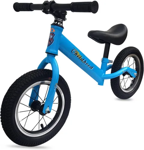 Image of JUNIOR JOE Lightweight Without Pedal Kids Training Bicycle 12 T (inch) Balance Bike (Single Speed, Blue, Rigid)