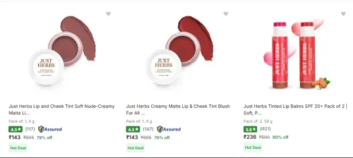 Image of Just Herbs Beauty Products up to 79% Discount