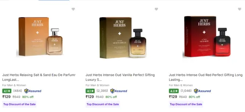 Image of Just Herbs Eau De Parfum upto 80% Discount