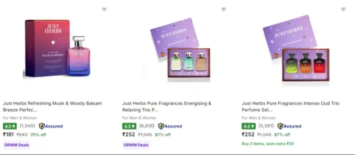 Image of Just Herbs Eau De Parfum upto 87% Discount
