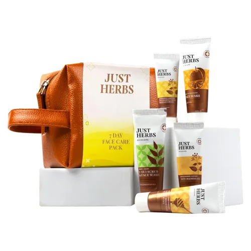 Image of Just Herbs 7 Days Face Care Pack Skincare Essentials Combo