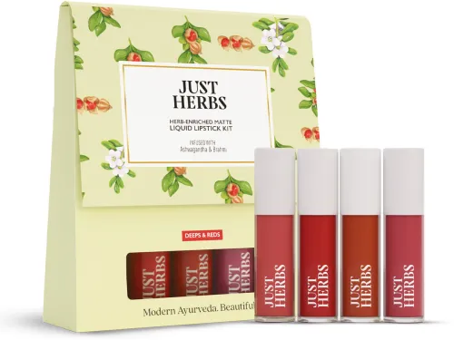 Image of Just Herbs Herb Enriched Matte Liquid Lipstick Set of 4 