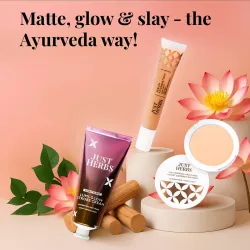 Just Herbs Matte Glow Combo Pack of 3 | Foundation, Strobe Cream, Compact Powder Highlighter (59 g, white)