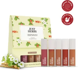 Just Herbs Enriched Liquid Lipstick Kit Set of 5 Nude (Brown, 5 ml)