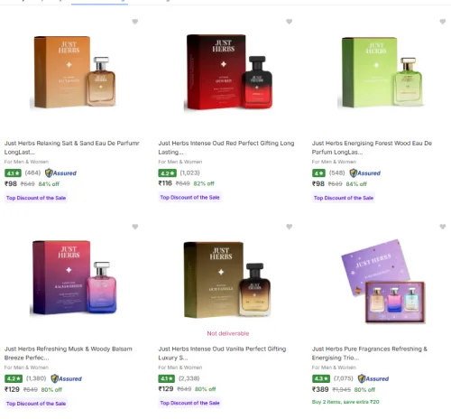 Image of Just Herbs Parfum at Starting @ ₹98