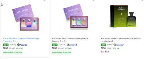 Image of Just Herbs Perdume Minimum 70% Discount