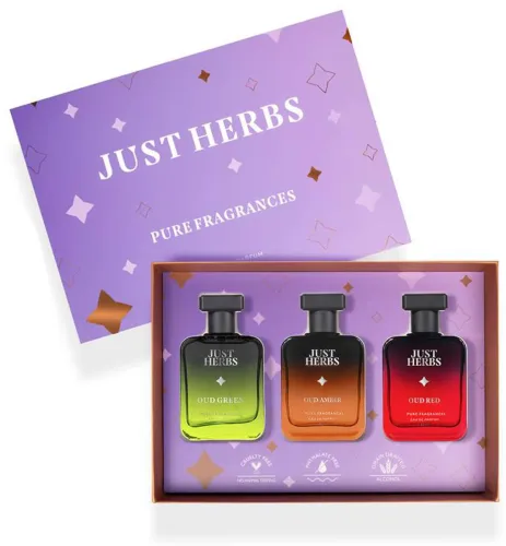 Image of Just Herbs Pure Fragrances Intense Oud Trio (3x50ml)