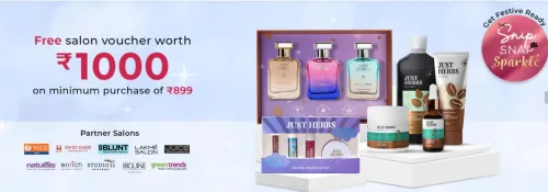 Image of JUST HERBS Sale : Purchase Above ₹899 & Get A Free Salon Voucher 