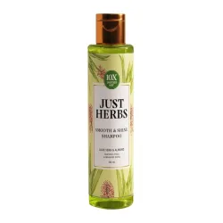 Just Herbs Smooth & Shine Shampoo for Dry and Frizzy Hair | Aloe Vera, Almond, Rice Protein & 12 Herbs | 10X Smoother Ha
