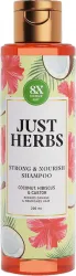Just Herbs Strong & Nourish Shampoo with Coconut & Hibiscus | Repairs Hair Damage (200 ml)