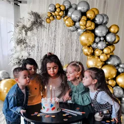 Just Party 25Pcs Silver & 25Pcs Golden Metallic Chrome Balloons with Shiny Surface For Birthdays/Anniversary/ Engagement