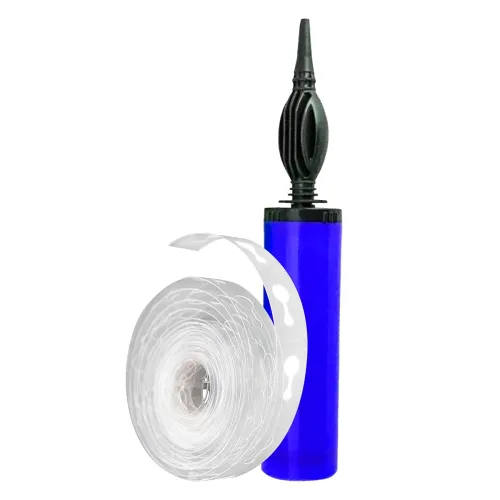 Image of Just Party Hand Held Balloon Air Pump Inflator For Metallic Pastle Balloons and 5 Meter Balloon Arch Kit For Decoration 