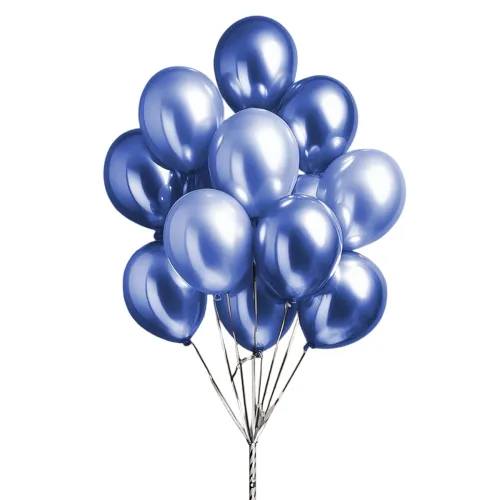 Image of Just Party Chrome Metallic Balloons - Pack of 25 (Blue)