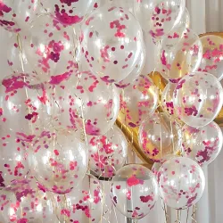 Just Party Confetti Balloons - Pack of 50 (Pink)