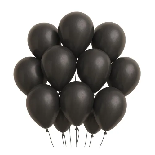 Image of Just Party Metallic Balloons - Pack of 50 (Black)