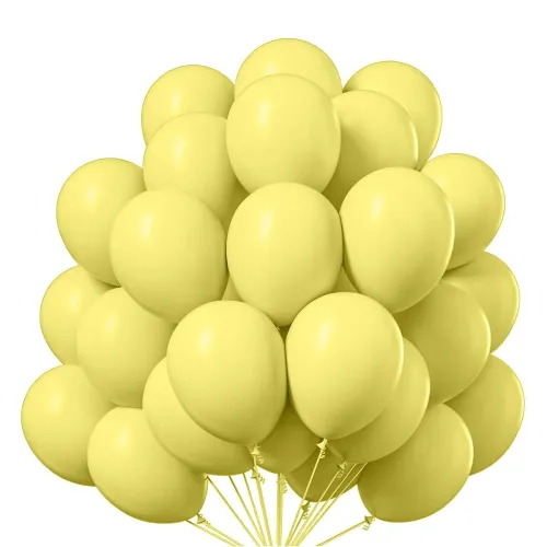 Image of Just Party Pastel Balloons - Pack of 100 (Lemon)