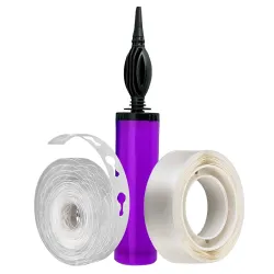 Just Party Rubber Hand Held Balloon Air Pump Inflator For Pastle Balloons, 5 Meter Balloon Arch Kit & 1 Roll Of 100 Pcs Removable Glue Dot For Decoration Of Birthday/Anniversary/Engagement, Multicolor