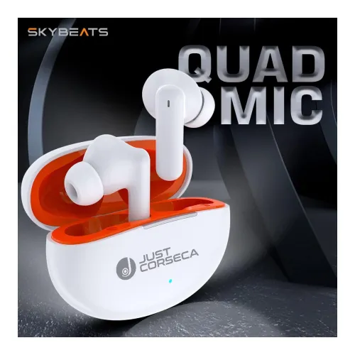 Image of JUST CORSECA Skybeat Wireless Powerbuds | Upto 40 Hrs Playback | Wireless Earbuds | Active Noise Cancellation | Advanced