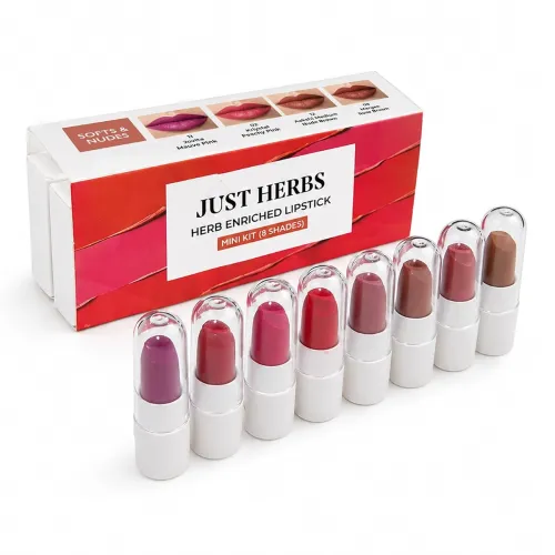 Image of Just Herbs Herb Enriched Lipstick Kit (8 Creamy Matte Shades)