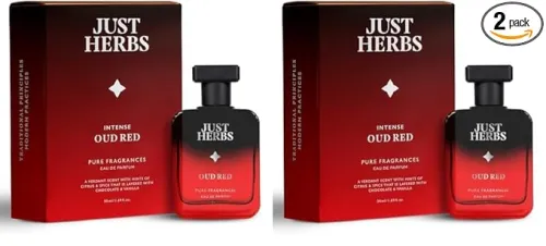 Image of Just Herbs Intense Oud Red EDP Perfume Spray 50ml * Pack of 2