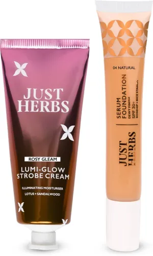 Image of Just Herbs Strobe Cream & Dewy Serum Foundation Natural SPF 30+ | Pack of 2  (Pack of 2)