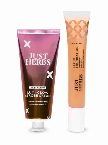 Image of Just Herbs Strobe Cream & Dewy Serum Foundation SPF 30+ Pack of 2