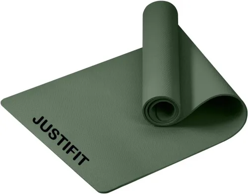 Image of JUSTIFIT Yoga Mat for Men Women 6mm Exercise Mat Anti Skid Workout Yoga Mat Carry Strap Green 6 mm Yoga Mat