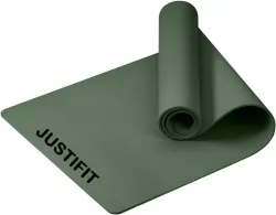 JUSTIFIT Yoga Mat for Men Women 6mm Exercise Mat Anti Skid Workout Yoga Mat Carry Strap Green 6 mm Yoga Mat