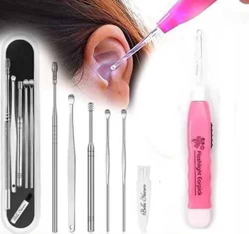 Image of JustLatest Ear Wax Cleaner 6Pcs + LED Ear Cleaner