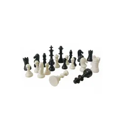 K R Plastic Chess Pieces Tournament Quality Set | 7 cm King Size Handcrafted Figurines | Durable Classic Black Chessmen for Kids Adults Professionals | Replacement Pieces Only for Standard C...
