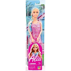 K.V. Toys Alia Doll Wearing Sparkly Dress and Braided Soft Hair, Pair of Heels | Moveable Body Parts | Perfect for Kids 