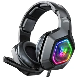 K10 7.1 Wired Headset with Noise Cancellation,RGB Led Light,Compatible