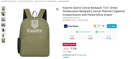 Image of Kaaytee Sparta Canvas Backpack 