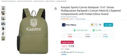 Kaaytee Sparta Canvas Backpack