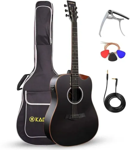 Image of Kadence SH-04N Semi-Acoustic Guitar Black