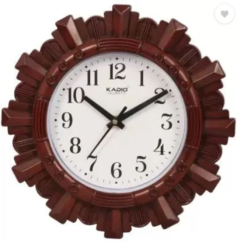 Image of Kadio Analog 24.5 cm X 24.5 cm Wall Clock (Maroon, with Glass, Standard)