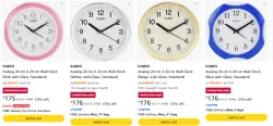 Kadio Wall Clocks Minimum 78% Off