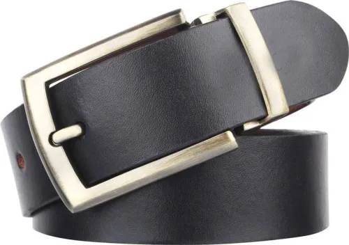 Image of KAEZRI  Men Black Genuine Leather Belt