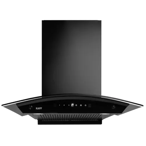 Image of KAFF K-Series KEC 60A Filterless Auto-Clean Kitchen Chimney, 60 CM, Curved Glass,1450 m3/hr Suction, Touch & Motion Sens